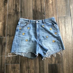 american eagle mom shorts embroidered floral  12